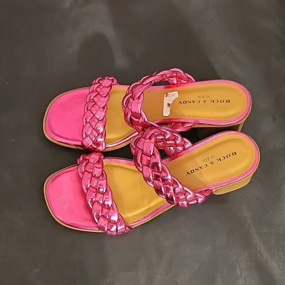 BRAND NEW ROCK&CANDY BY ZIGI DOUBLE BRAIDED STRAPS LOW BLOCK-HEEL SANDAL - Picture 4 of 15